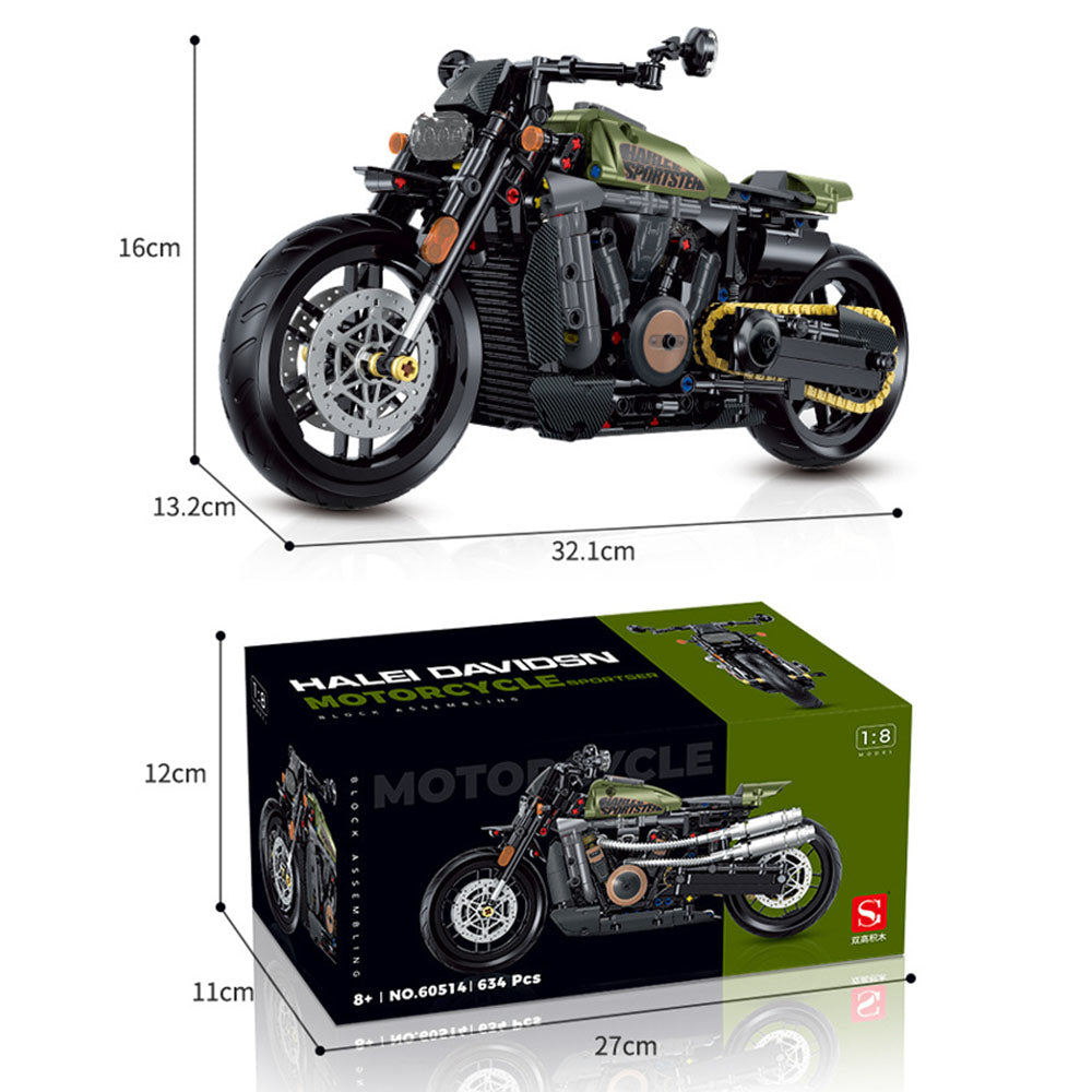 Motorcycle Model Building Blocks Advanced Building Set