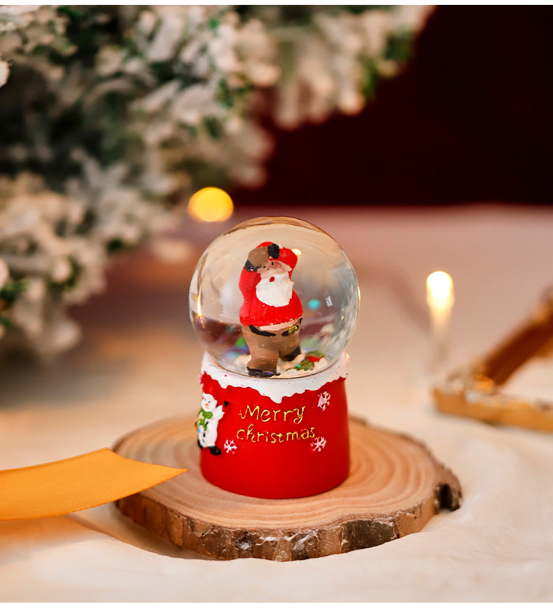 Santa Claus Snowman Crystal Glass Ball Gift Box