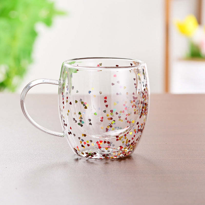 Floral Fusion: Double Wall Glass Cups