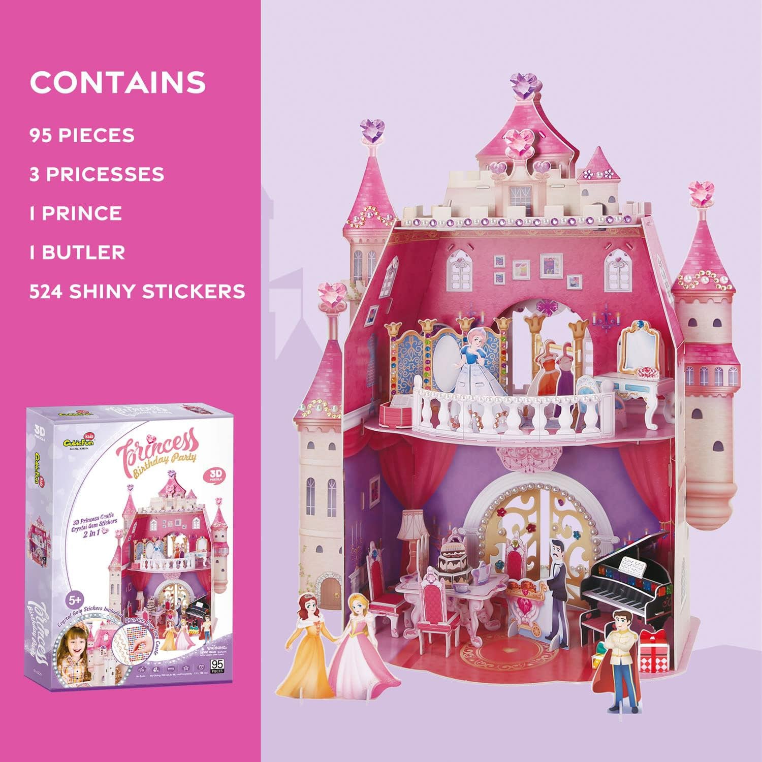 3D Puzzle Children - Princess Birthday Party Princess Castle