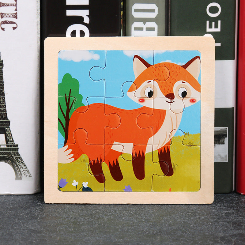 Wood Puzzle With Cute Animals Jigsaw Puzzle Educational Toy Puzzle For Kids