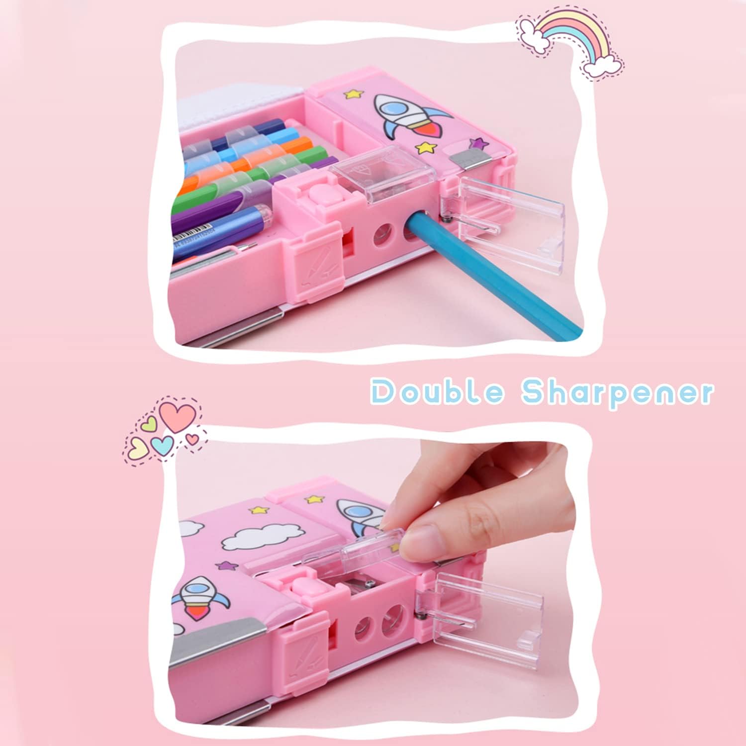 Pop Up Multifunction Pencil Case 【Simple Magnetic Buckle】