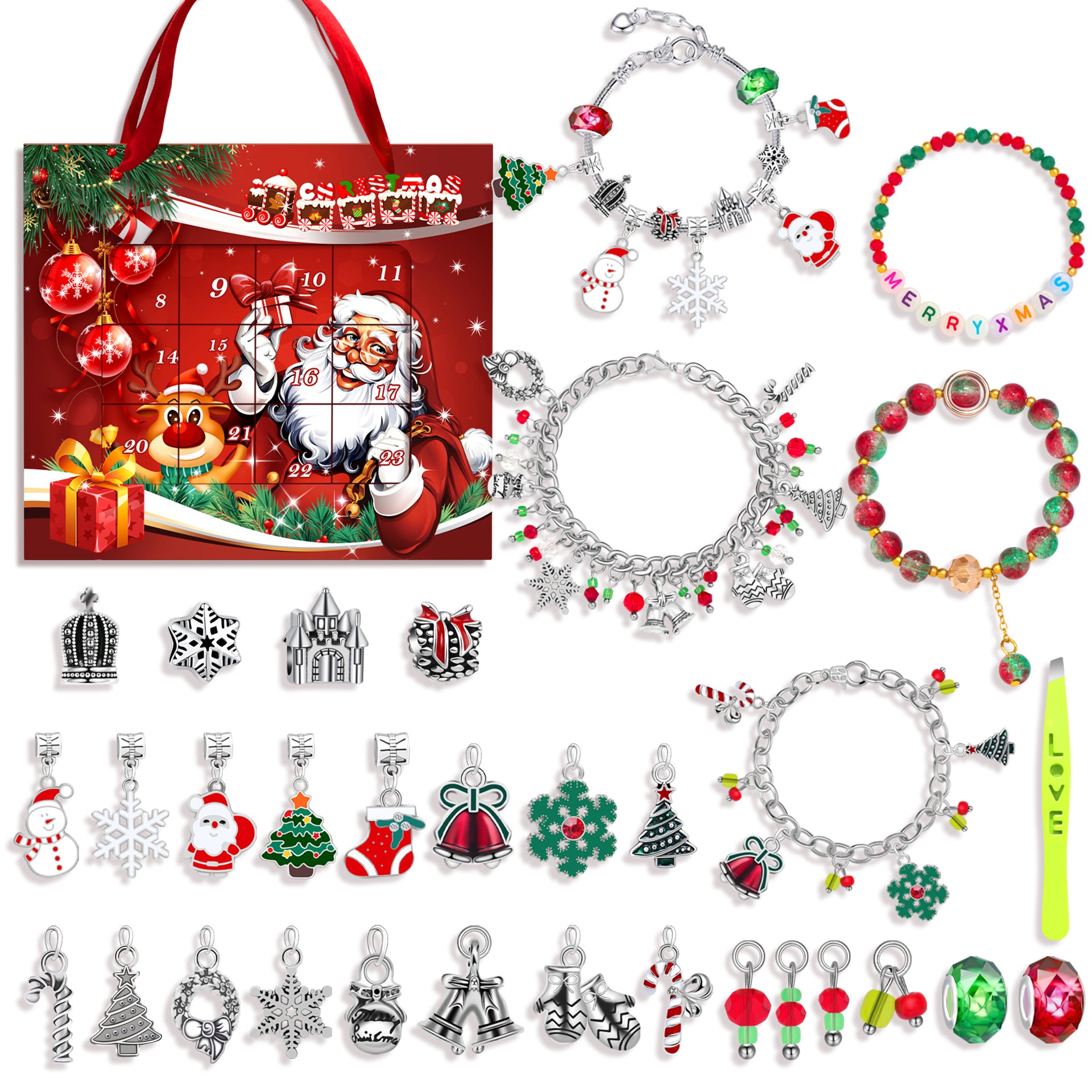 🎅🎄24-Pocket Christmas Puzzle DIY Jewelery Gift Set