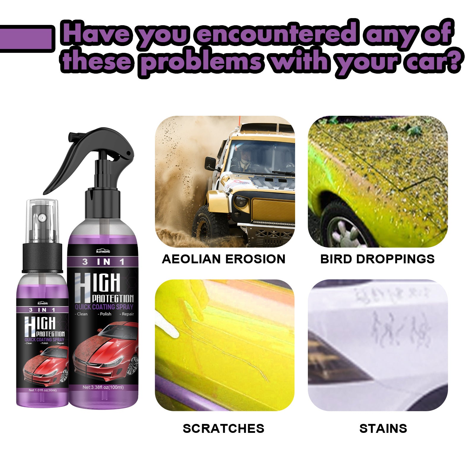 3 In 1 High Protection Quick Car Coating Spray