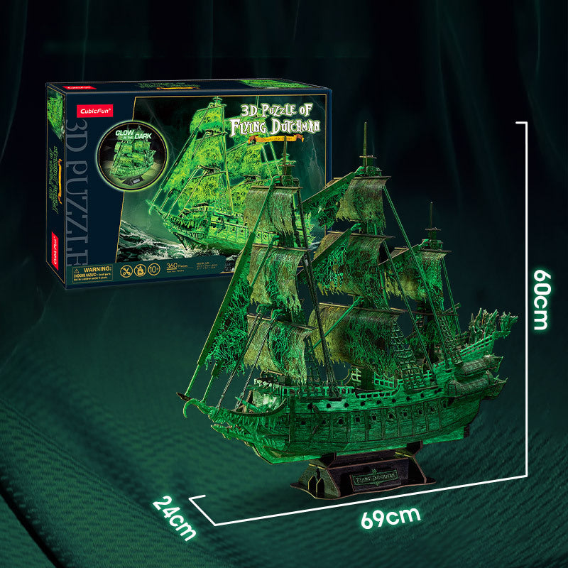 3D Puzzle Flying Dutchman LED And Fluorescence Ver., Craft, No Glue Tools Required