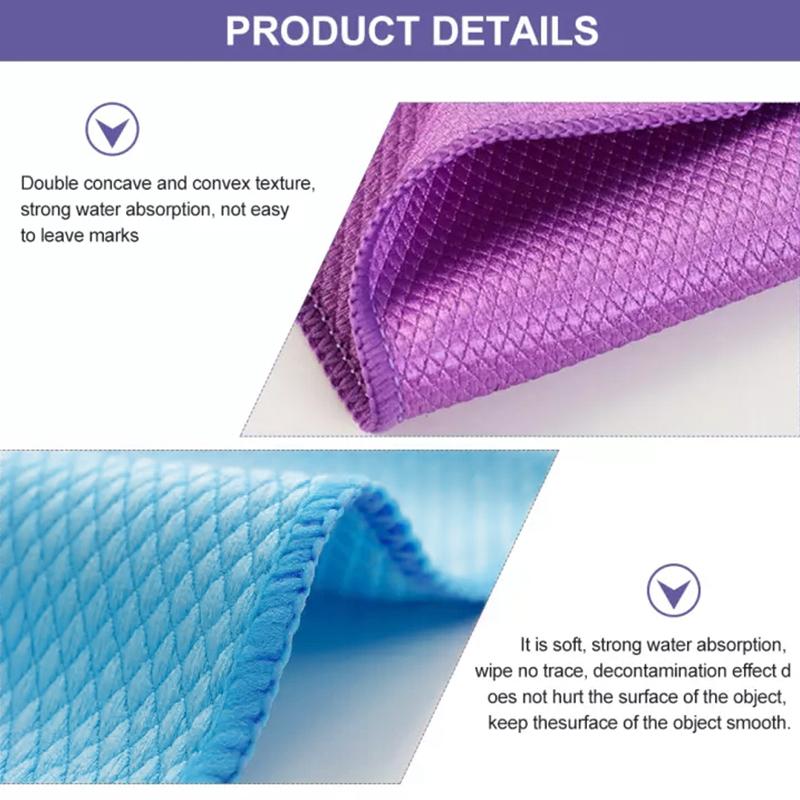 Fish Scale Microfiber Polishing Cleaning Cloth 5 Pcs