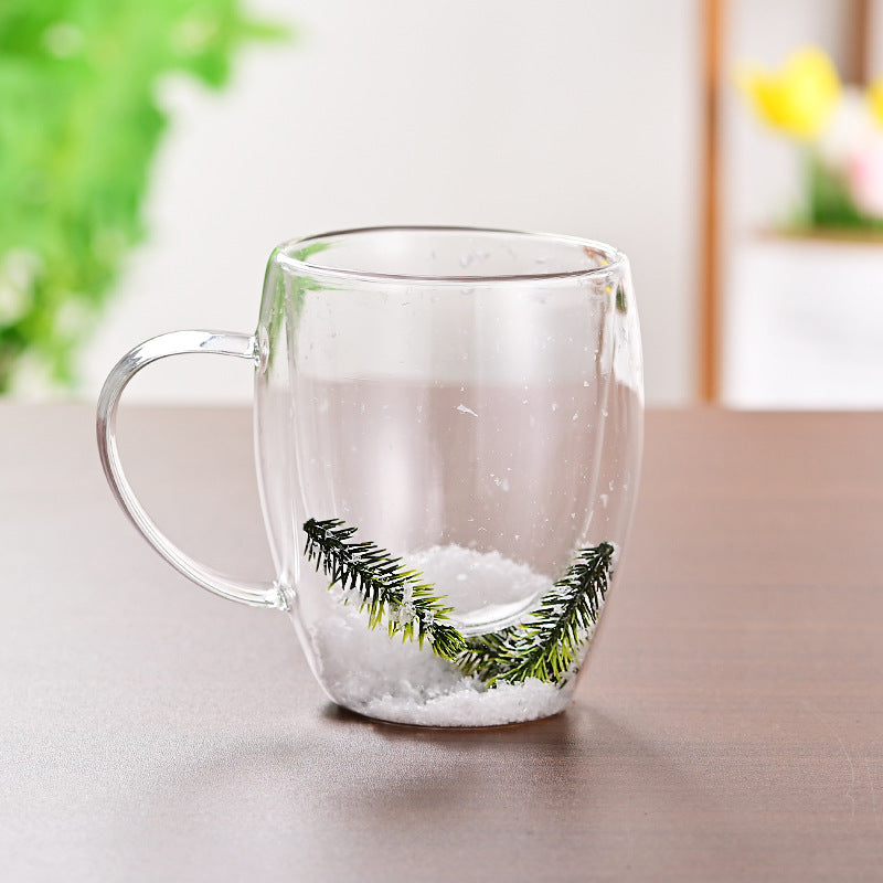 Floral Fusion: Double Wall Glass Cups