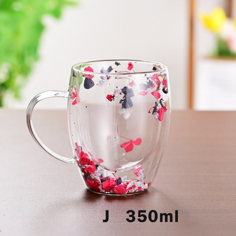 Floral Fusion: Double Wall Glass Cups