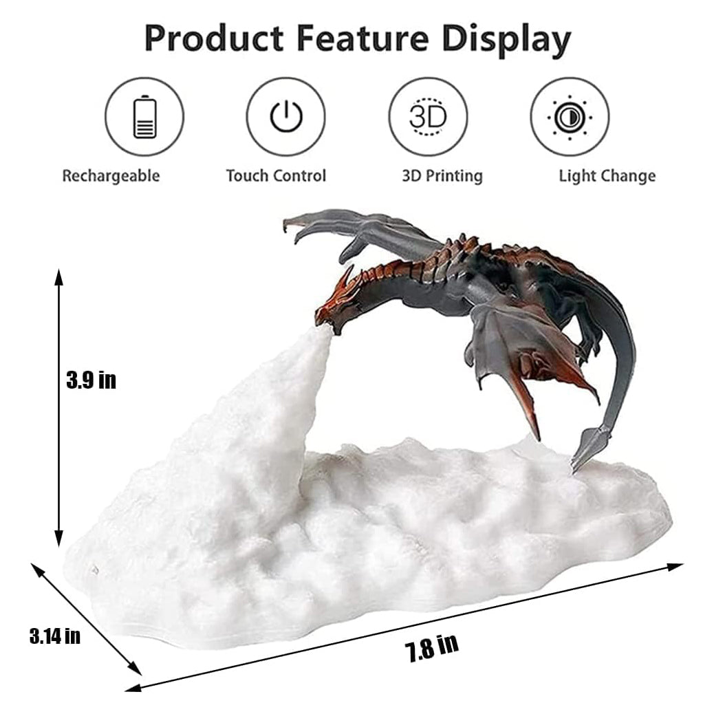 3D Printing Fire Dragon Novel And Exotic Gift Creative Product Decoration Led Night Light