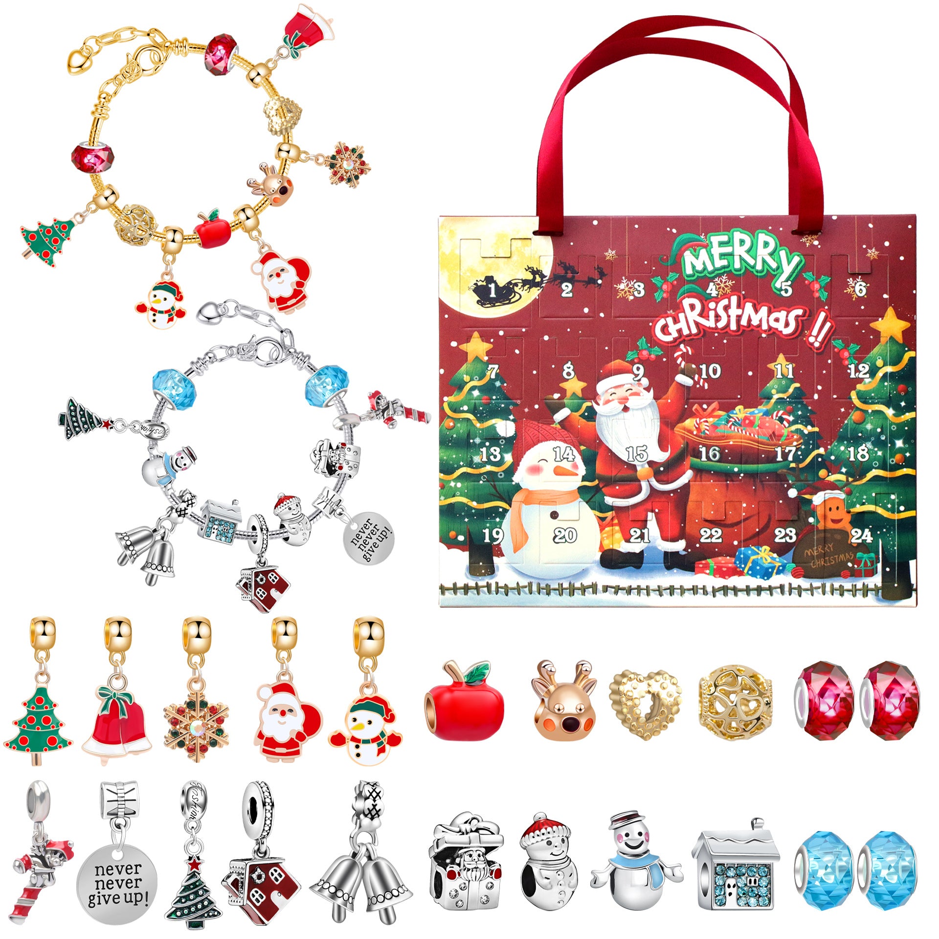 🎅🎄24-Pocket Christmas Puzzle DIY Jewelery Gift Set