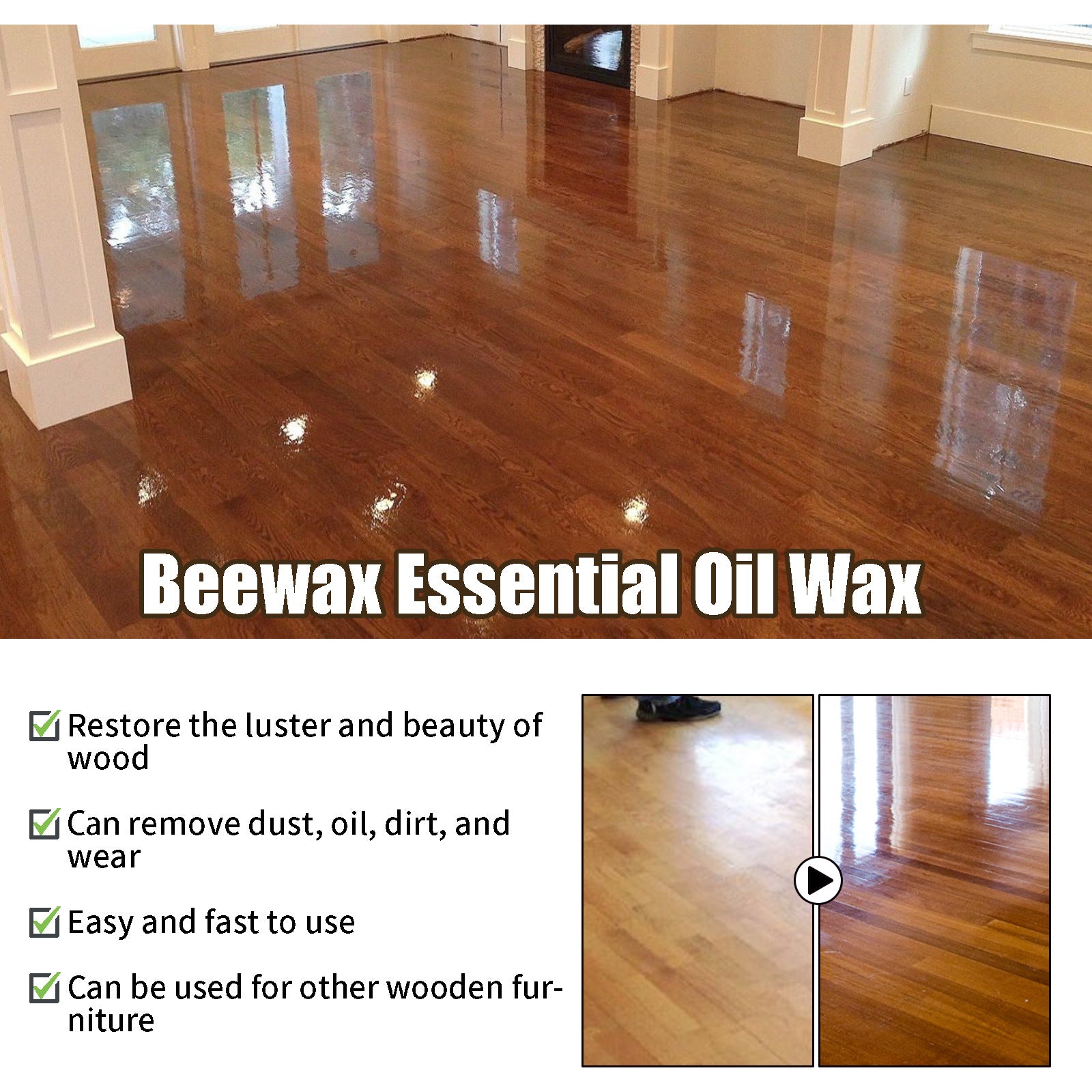 Furniture Polish Beeswax Spray - Natural Micro-Molecularized Beeswax Spray, Wood Cleaner And Polish