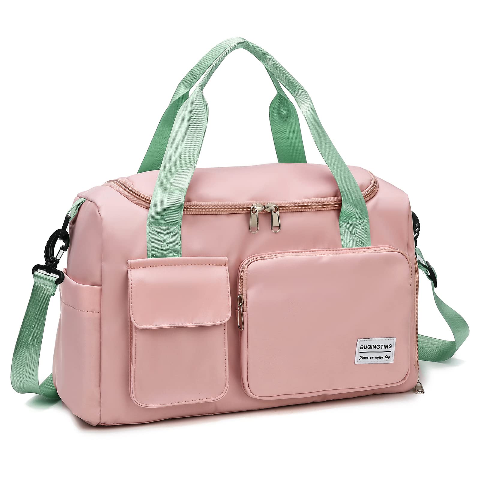 Small Gym Bag For Women, Travel Duffle Bag Carry On Weekender Bag With Shoe Compartment, 05#Green, Gym Bag & Toiletry Ba