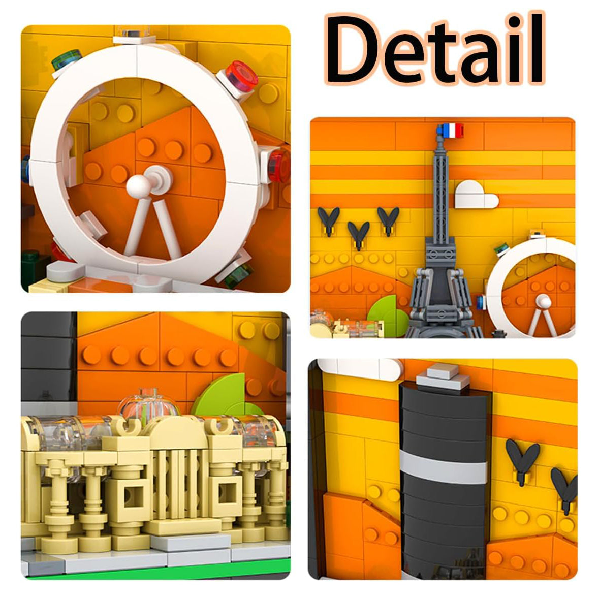 Wall Art Building Blocks Set,3D Postcard Collection Gift For Adult And Kid