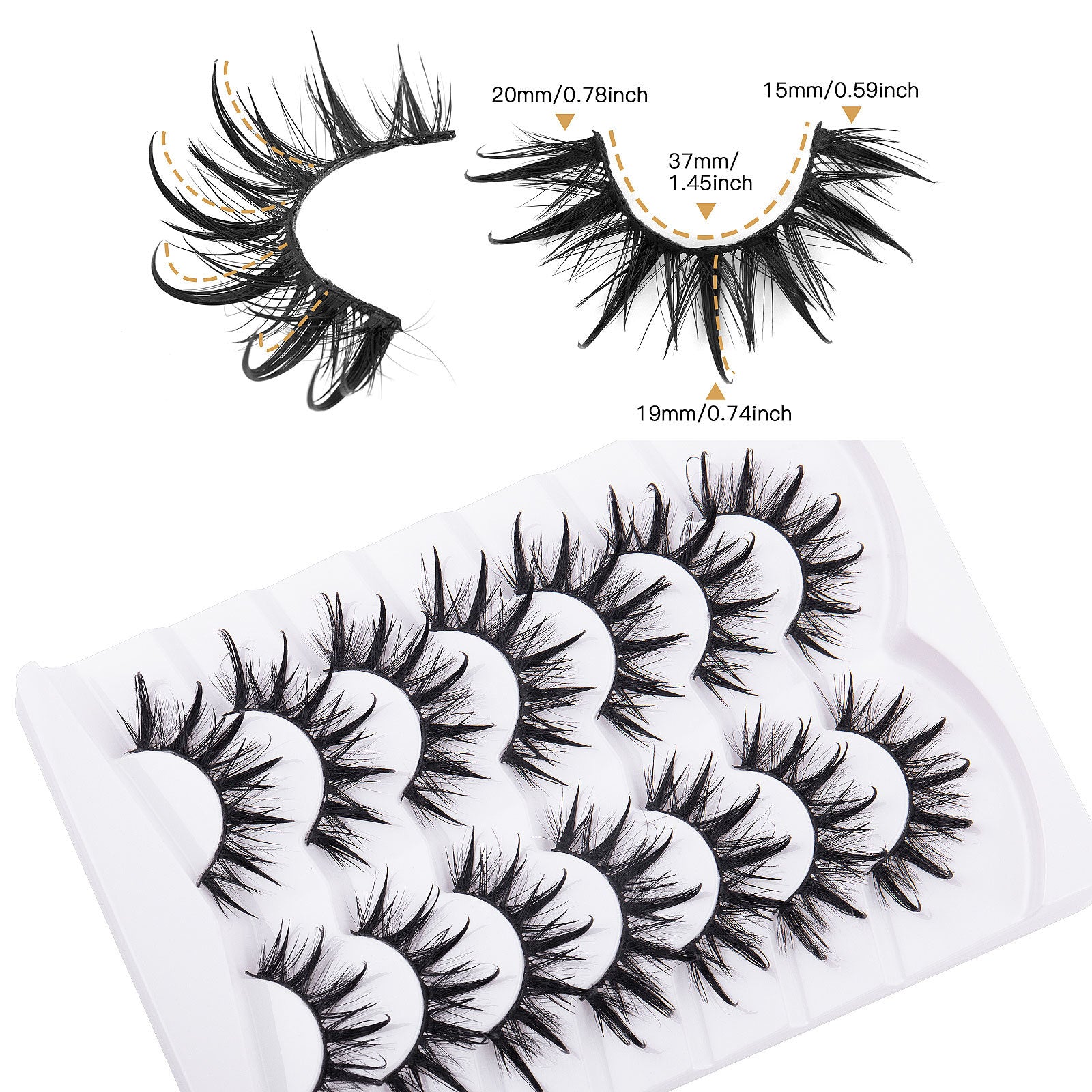 Magefy 7 Pair Of Natural Thick False Eyelashes, Fluffy Slim Comic False Eyelashes, Everyday/Travel Must-Have