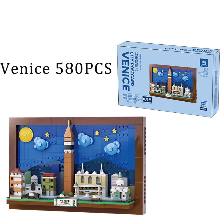 Wall Art Building Blocks Set,3D Postcard Collection Gift For Adult And Kid