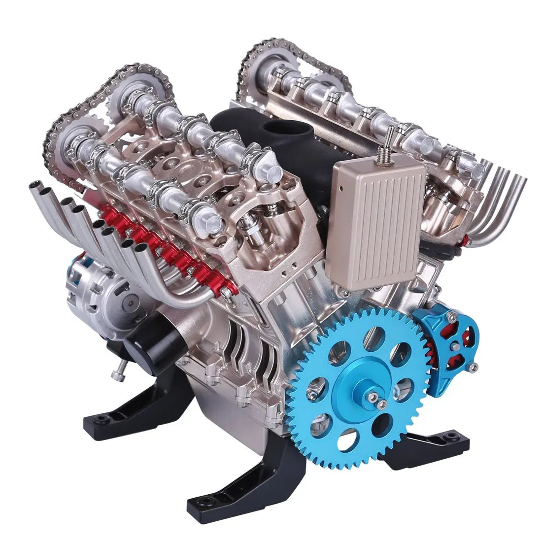 V8 DIY Car Engine Model - Mechanical Metal Assembly Kit - 500+Pcs Educational Experiment Toy