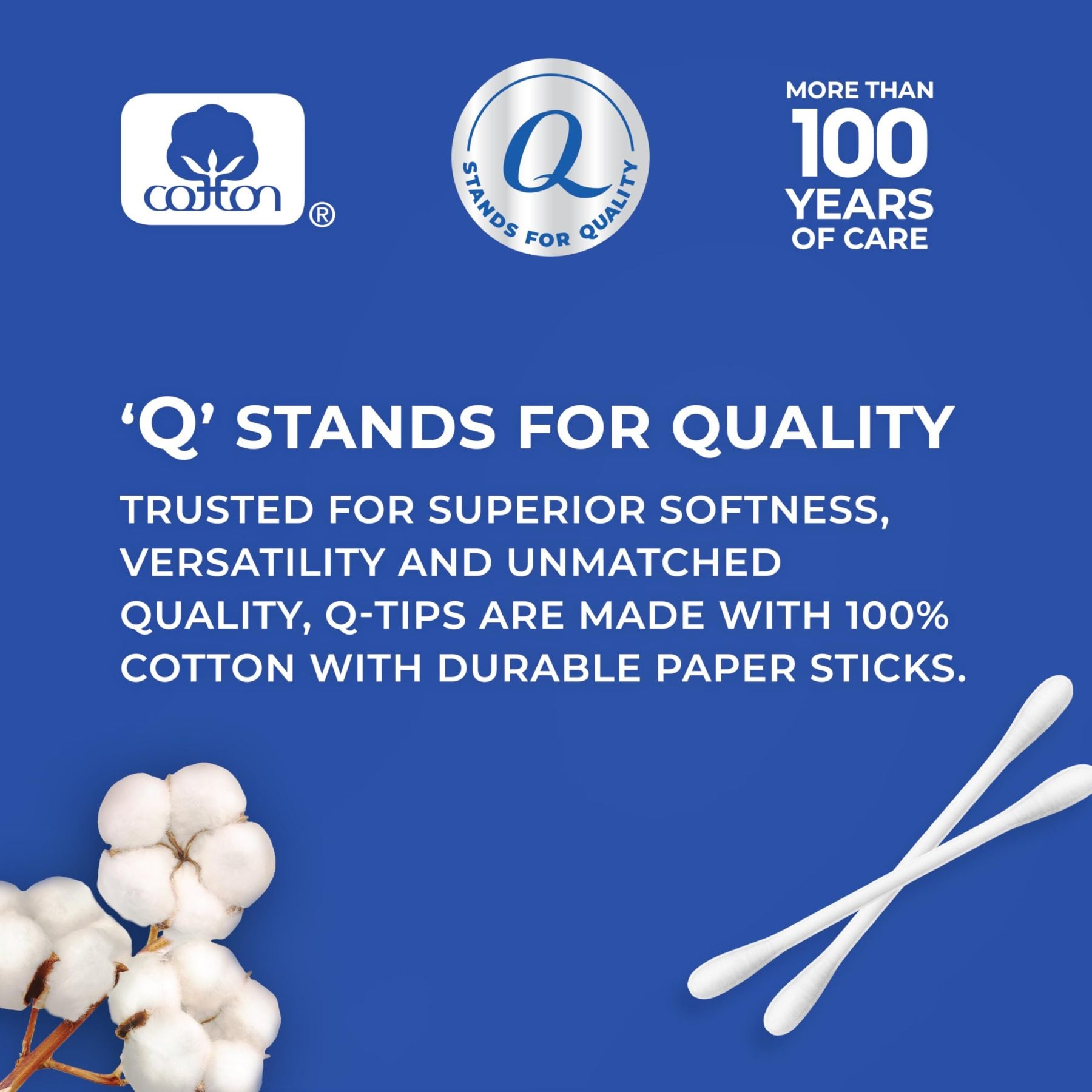 Q-tips Cotton Swabs For Hygiene And Beauty Care Original Cotton Swab Made With 100% Cotton 1500 Count