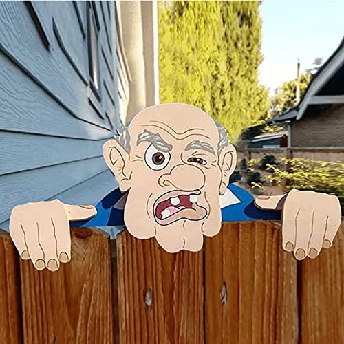 Garden Fence Decoration Funny Nosy Old Man And Lady Yard Art Sign Decoration