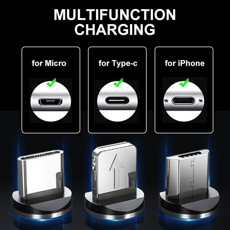 LED Magnetic 3 In 1 USB Charging Cable