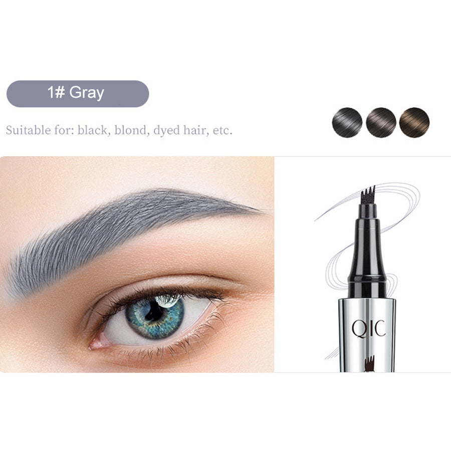 3D Waterproof Microblading Eyebrow Pen 4 Fork Tip Tattoo Pencil(FREE GIFTS)