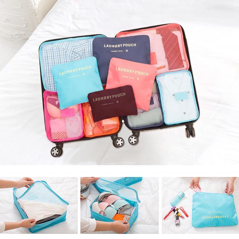 6 Pieces Of Portable Luggage Packing Cubes