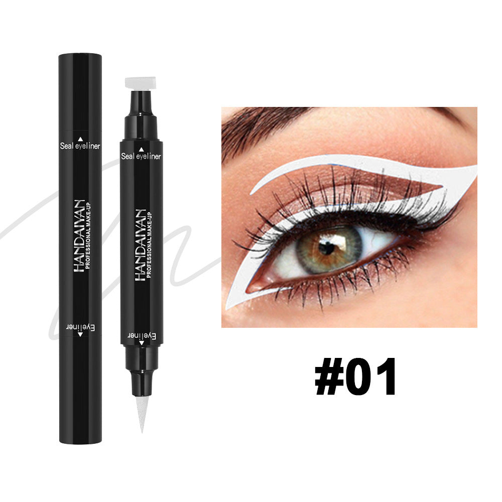 2 In 1 Waterproof Double Head Triangle Stamp Eyeliner