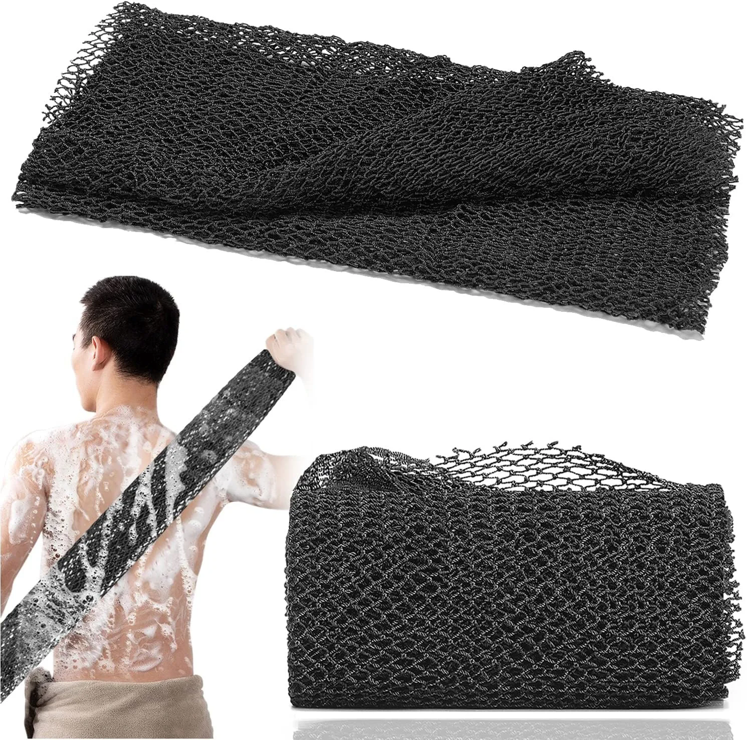 African Net Long Bath Net Sponge Exfoliating Shower Body Scrubber Back Scrubber Skin Smoother Towel