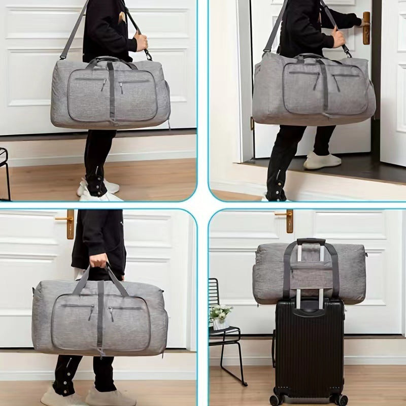 65L Foldable Travel Duffel Bag With Shoes Compartment