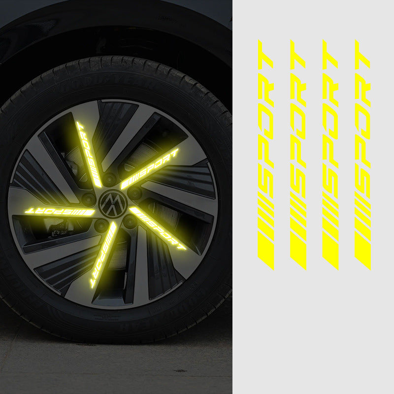 Car Bicycle Reflective Sticker Night Ride Luminous Sticker Reflective Strip Night Ride Accessories Wheel Hub Sticker