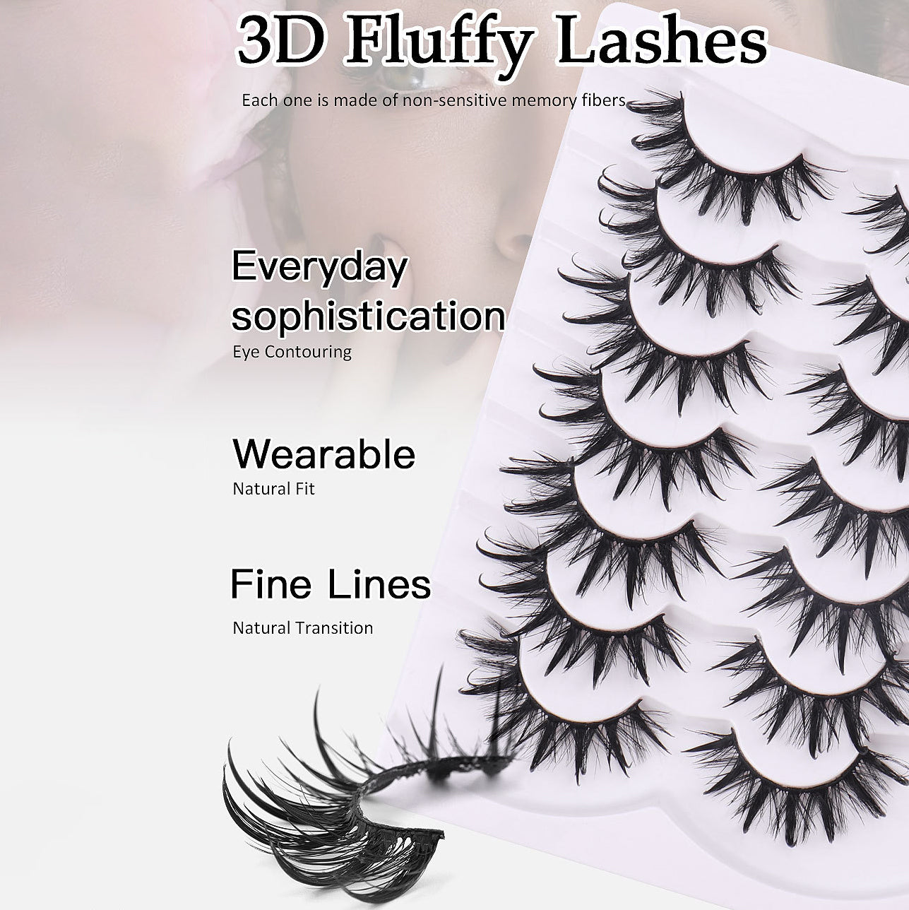 Magefy 7 Pair Of Natural Thick False Eyelashes, Fluffy Slim Comic False Eyelashes, Everyday/Travel Must-Have