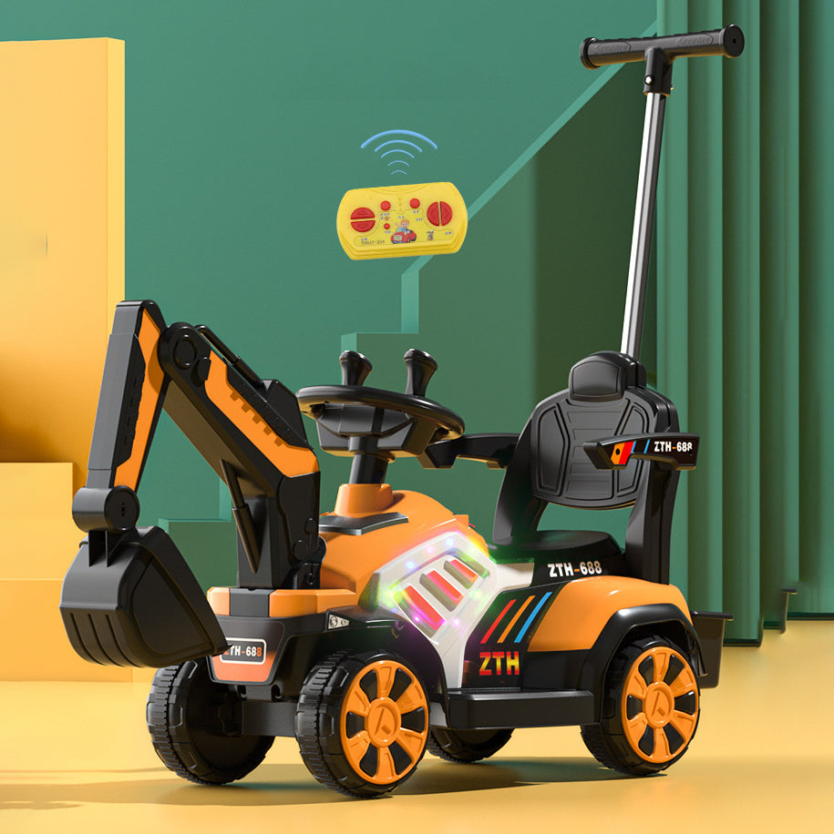 Kids Excavator,Electric Construction Tractor Drilling Bucket Electric Front Loader Excavator