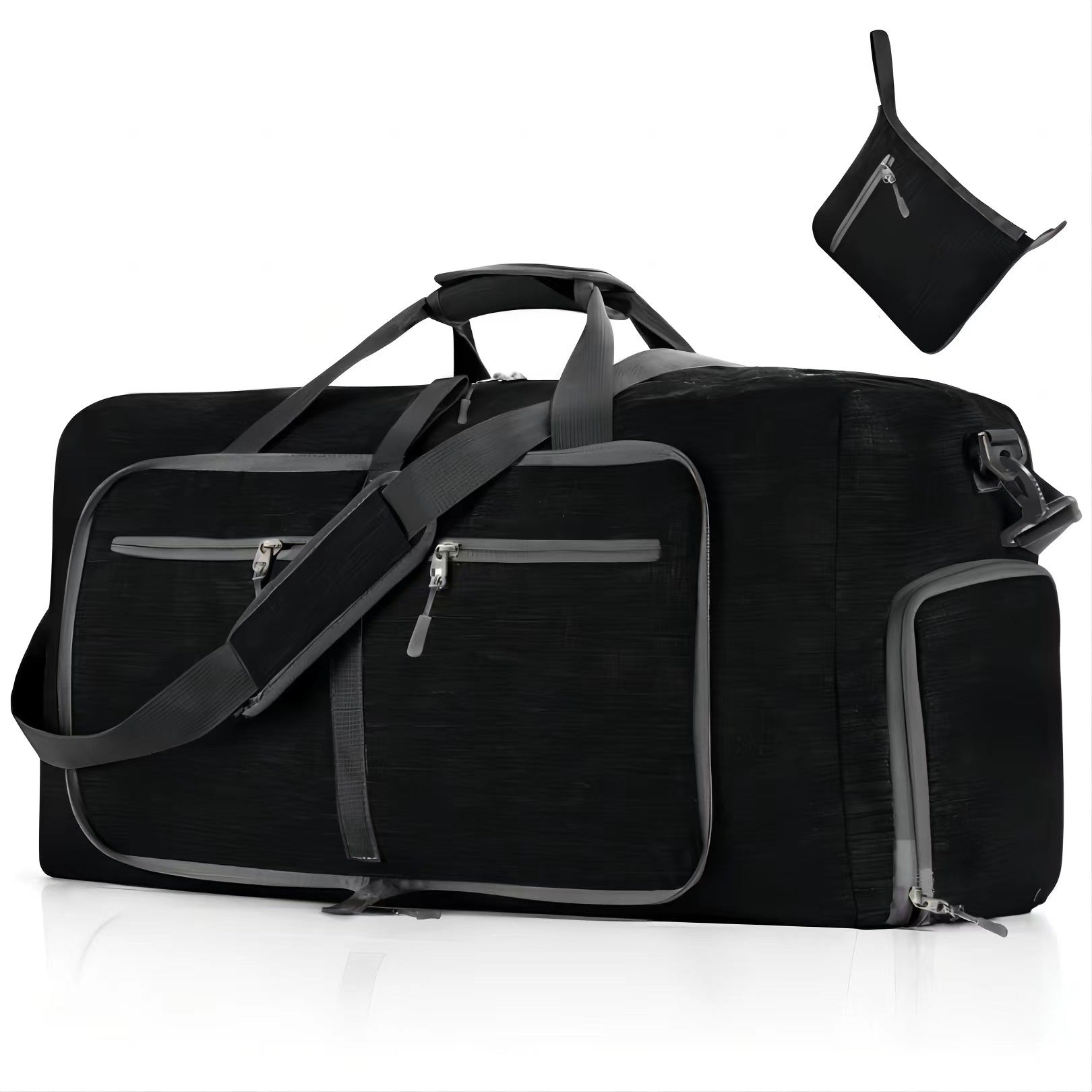 65L Foldable Travel Duffel Bag With Shoes Compartment