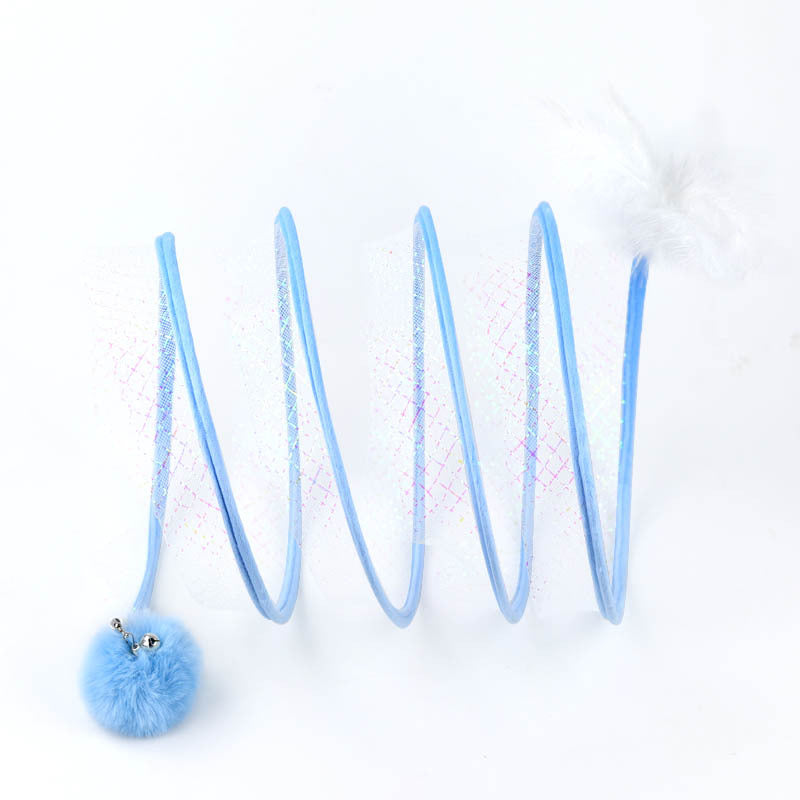 Springy Spiral Cat Tunnel S-Shape Pet Entertainment Toy