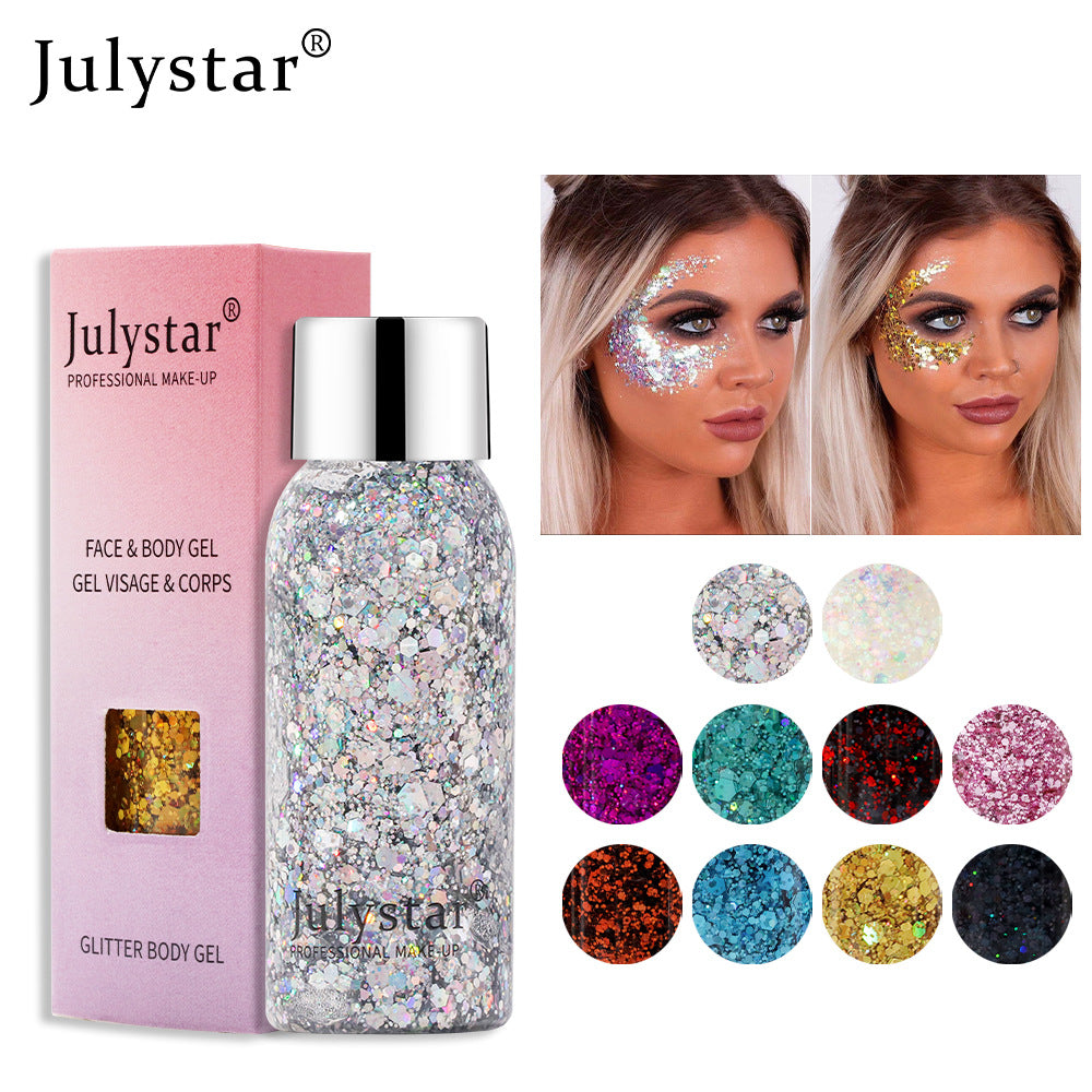 Liquid Eye Shadow Eye Glitter Body Face Glitter Gel Waterproof Long Lasting Art Flash Heart Loose Sequins Cream Festival