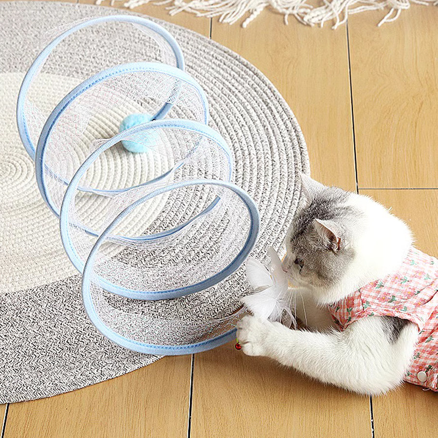 Springy Spiral Cat Tunnel S-Shape Pet Entertainment Toy