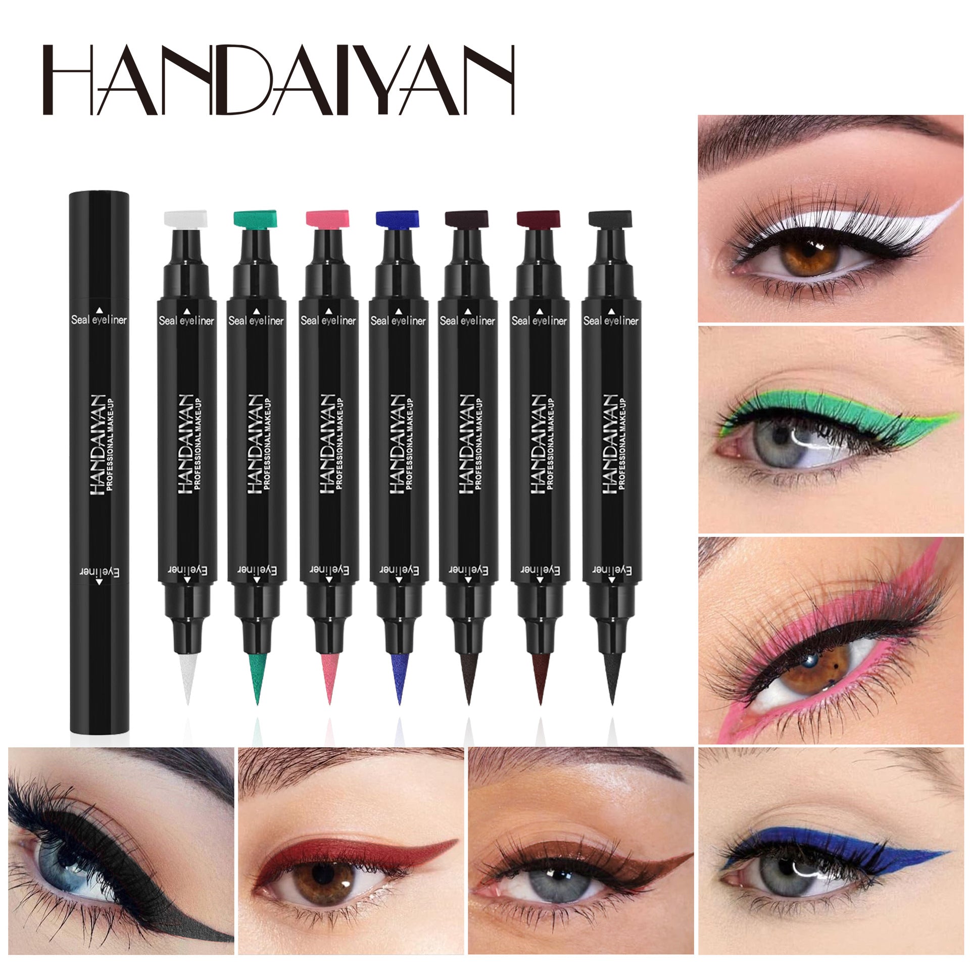 2 In 1 Waterproof Double Head Triangle Stamp Eyeliner