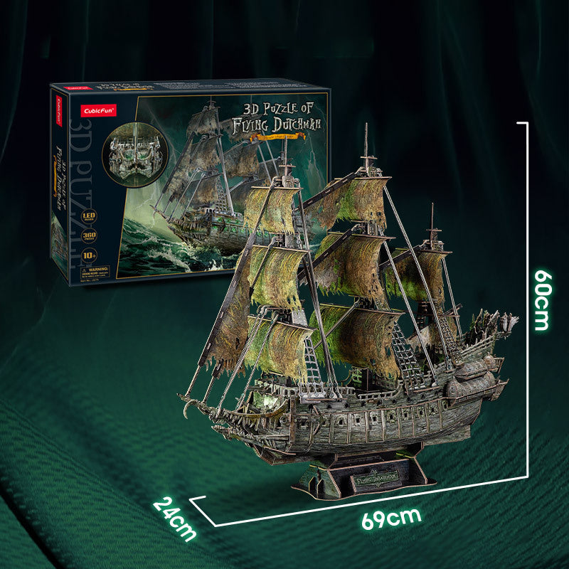 3D Puzzle Flying Dutchman LED And Fluorescence Ver., Craft, No Glue Tools Required