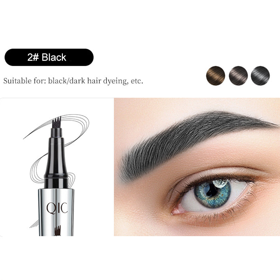 3D Waterproof Microblading Eyebrow Pen 4 Fork Tip Tattoo Pencil(FREE GIFTS)