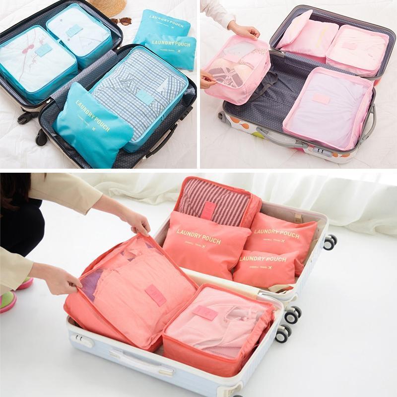 6 Pieces Of Portable Luggage Packing Cubes