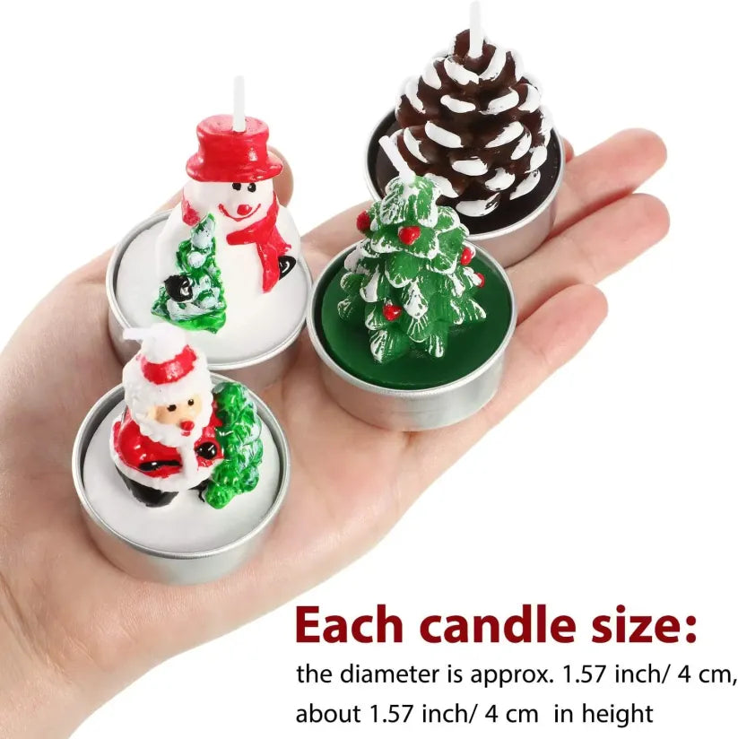 🎅🎄12 PCS Christmas Tree Tealight Candles