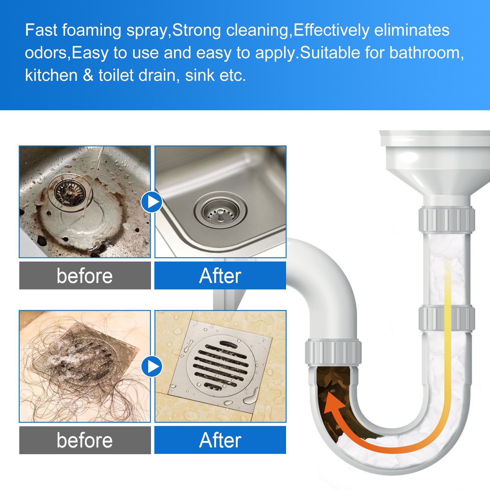 Powerful Drain Cleaner Foam Cleaner