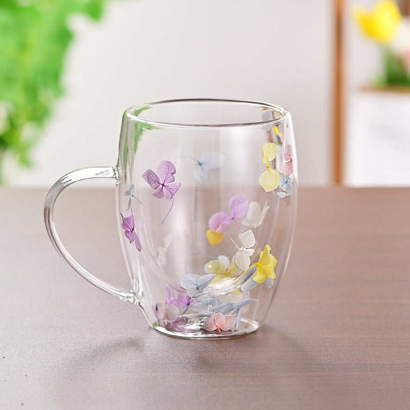 Floral Fusion: Double Wall Glass Cups