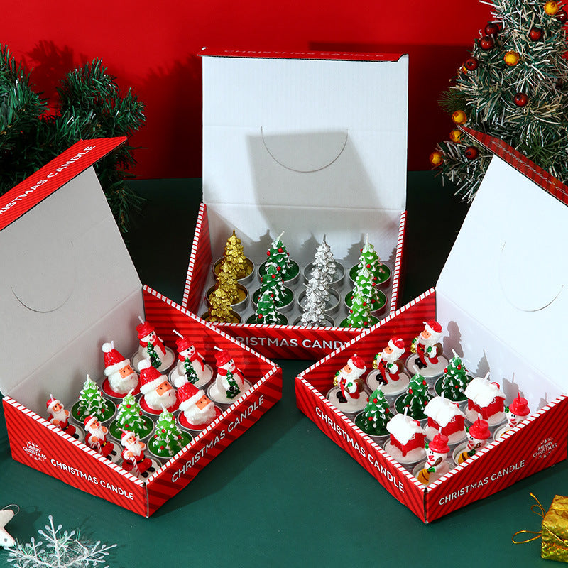 🎅🎄12 PCS Christmas Tree Tealight Candles