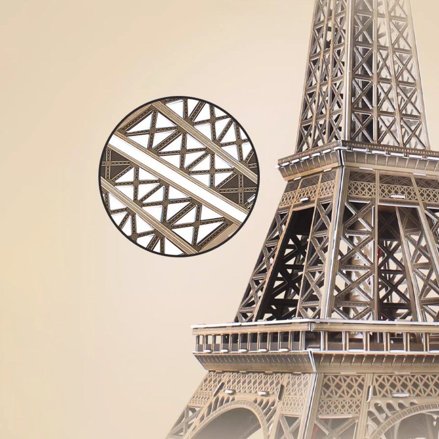 LED Architecture Model Building 3D Puzzle, DIY Paper Craft Lighting Paris Eiffel Tower Decor