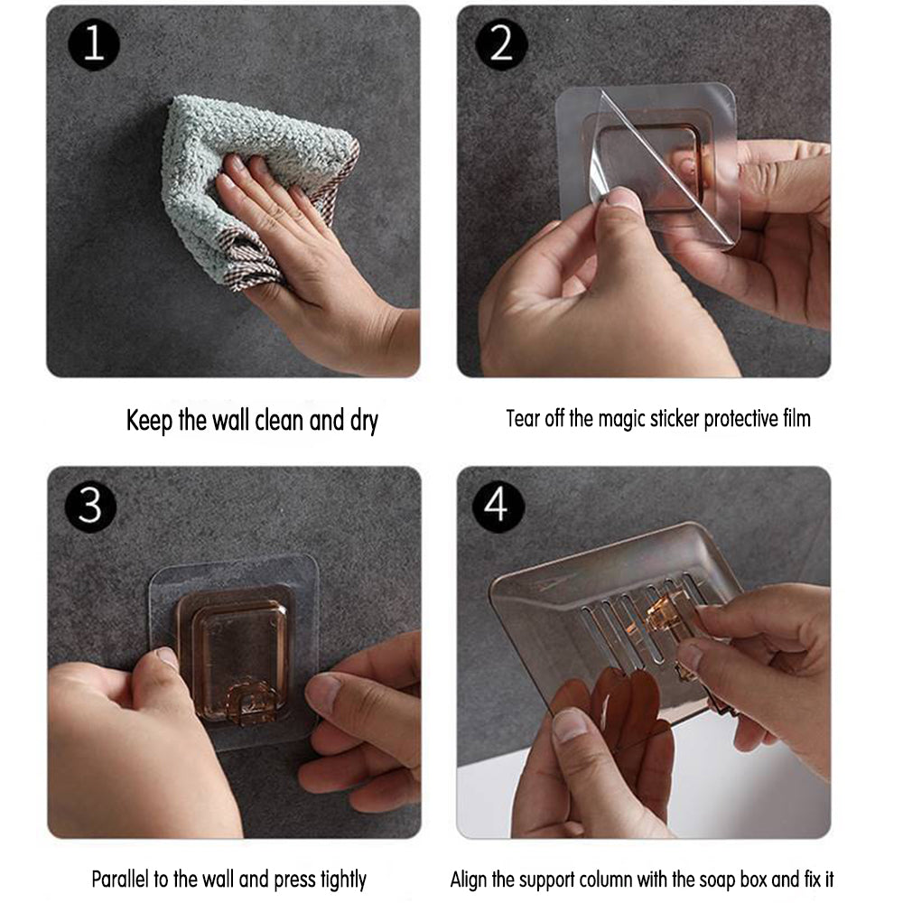 Punch-Free Transparent Drainable Soap Holder