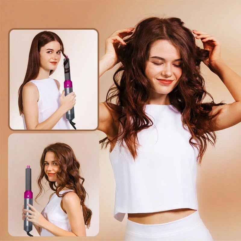 5 IN 1 Hair Dryer Brush Hot Comb Air Volumizer Curler Straightener Curling Style