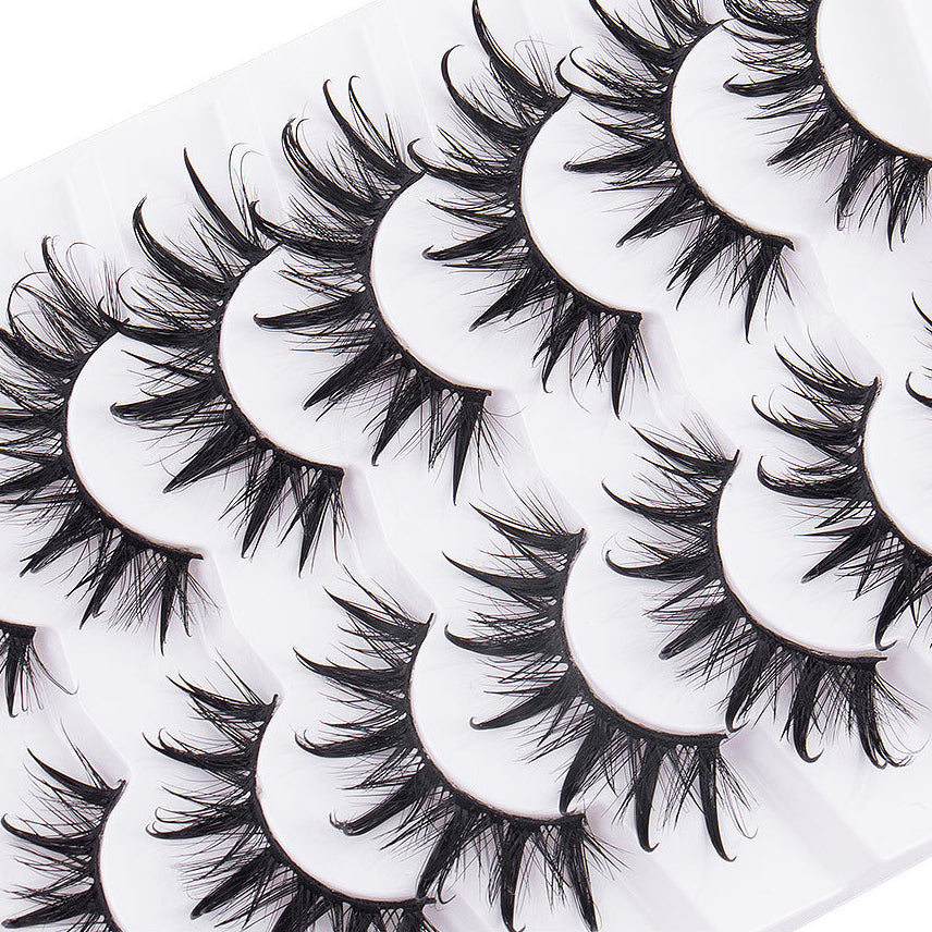 Magefy 7 Pair Of Natural Thick False Eyelashes, Fluffy Slim Comic False Eyelashes, Everyday/Travel Must-Have