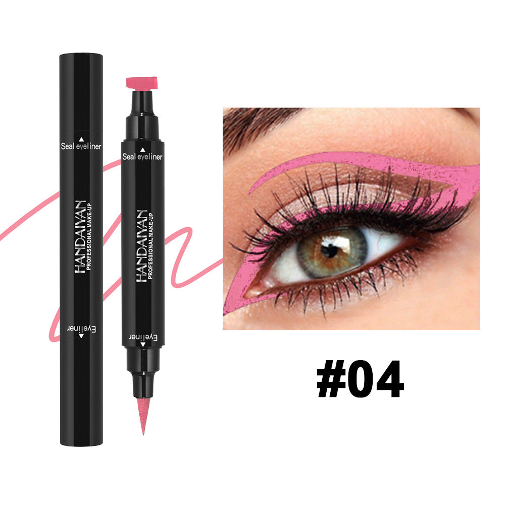 2 In 1 Waterproof Double Head Triangle Stamp Eyeliner