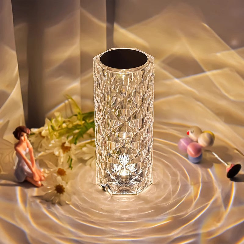 Touching Control Rose Crystal Lamp