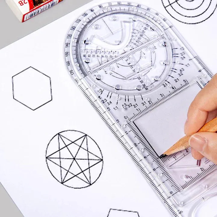 📐📏Multifunctional Student Math Ruler